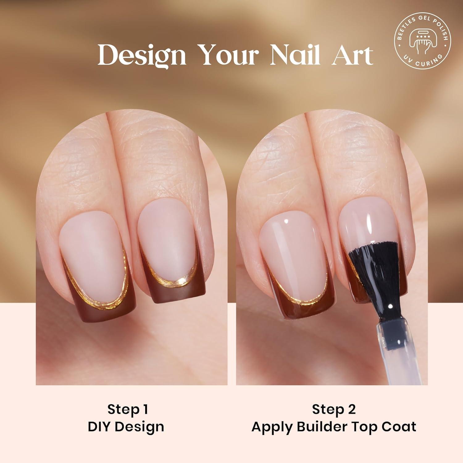 imageBeetles X Press Plus Red French Tip Nails  Crimson French  5 Colors Christmas Press On Nails Short Square  16 Sizes 160 Pcs Natural Salon Quality For Fall Nails5S SquareMocca Mousse French Kit