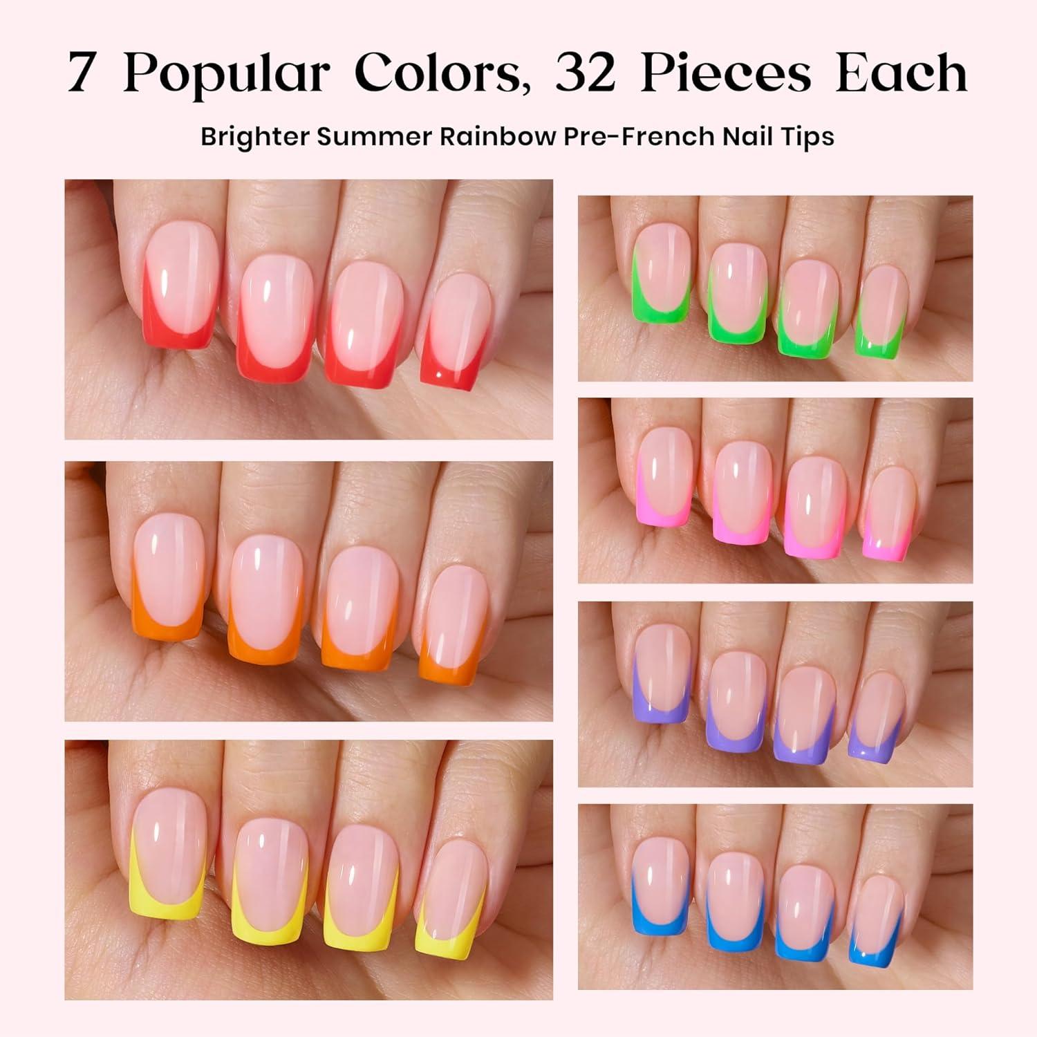 imageBeetles X Press Plus Red French Tip Nails  Crimson French  5 Colors Christmas Press On Nails Short Square  16 Sizes 160 Pcs Natural Salon Quality For Fall Nails6S SquavalChroma French