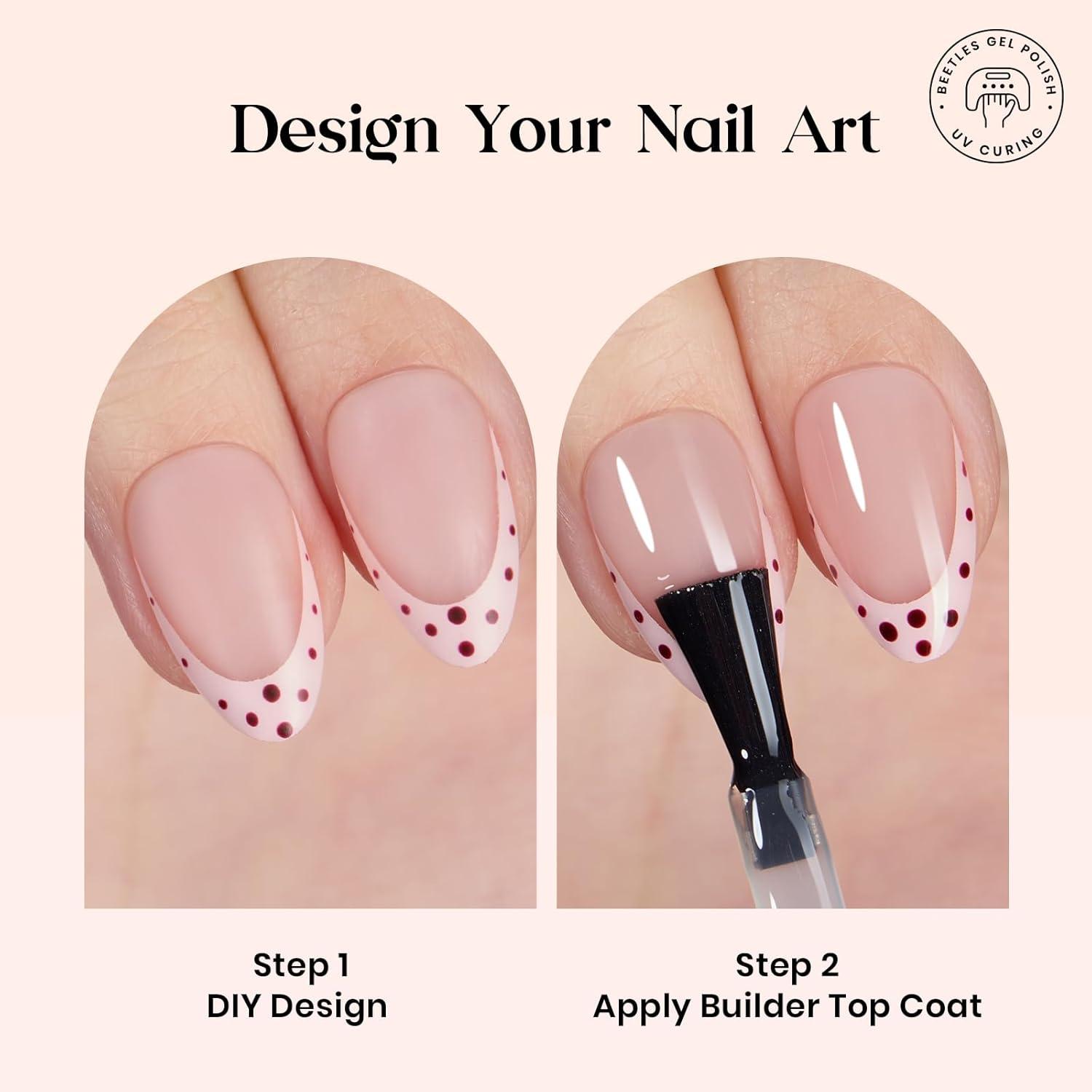 imageBeetles X Press Plus Red French Tip Nails  Crimson French  5 Colors Christmas Press On Nails Short Square  16 Sizes 160 Pcs Natural Salon Quality For Fall Nails5S AlmondCocoa Mousse French Kit