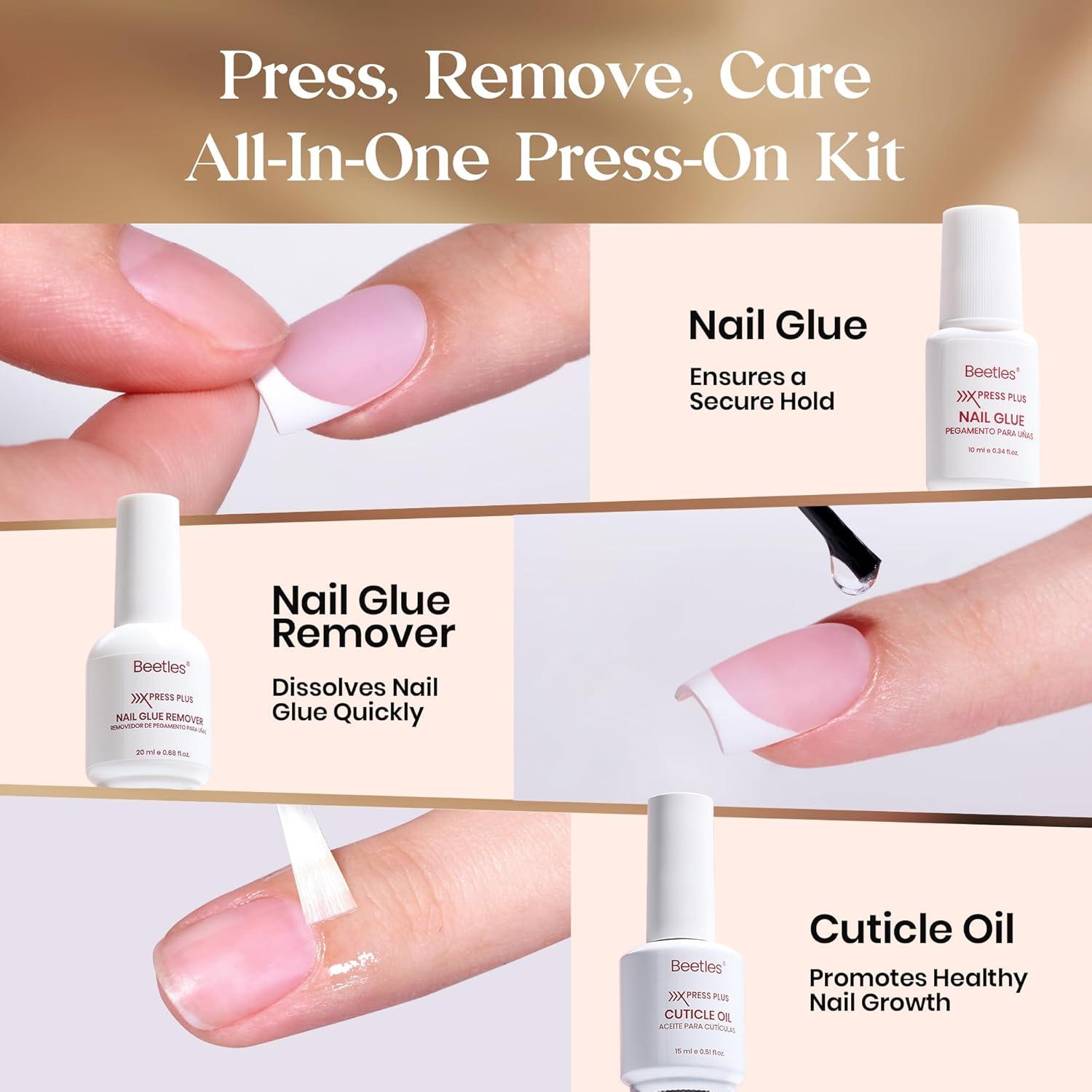 imageBeetles X Press Plus Red French Tip Nails  Crimson French  5 Colors Christmas Press On Nails Short Square  16 Sizes 160 Pcs Natural Salon Quality For Fall Nails5S SquareMocca Mousse French Kit