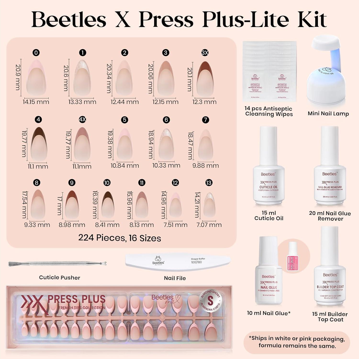 imageBeetles X Press Plus Red French Tip Nails  Crimson French  5 Colors Christmas Press On Nails Short Square  16 Sizes 160 Pcs Natural Salon Quality For Fall Nails5S AlmondCocoa Mousse French Kit