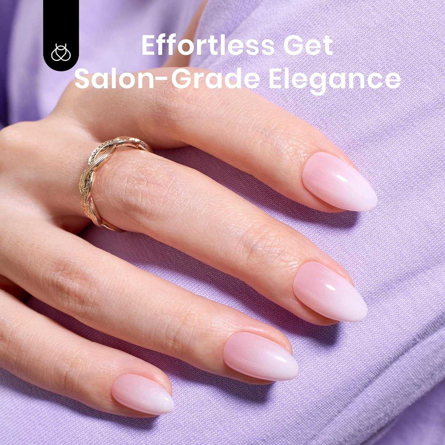 imageBeetles X Press Plus on Nails Kit Summer Pretty Box with Picnic Basket AllinOne Summer French Tips Press on Nails Kit with Nail Gels and Tools Best Gift for Girls Women2025 Limited EditionBShort Almond Ombre