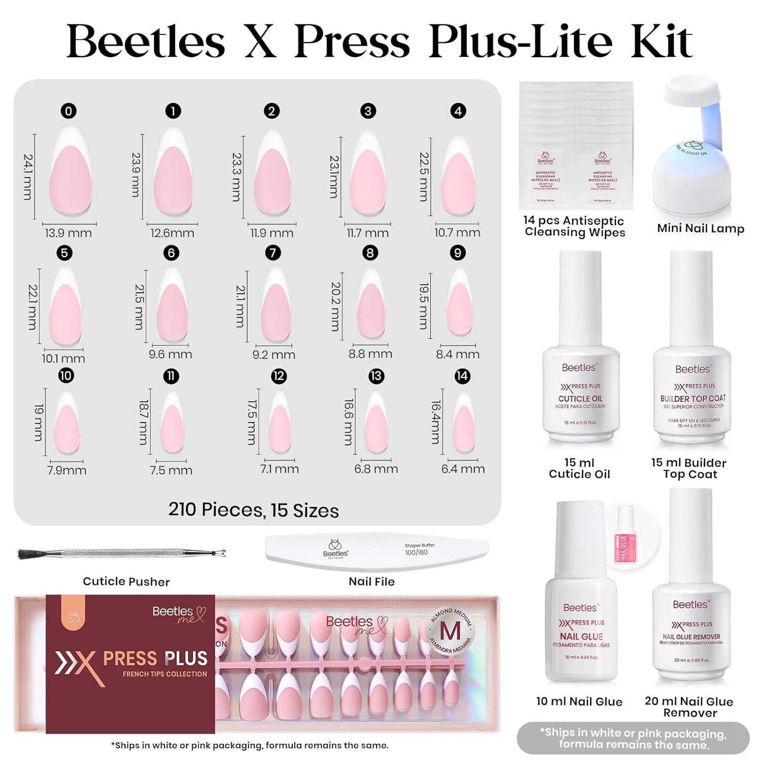 imageBeetles X Press Plus on Nails Kit Summer Pretty Box with Picnic Basket AllinOne Summer French Tips Press on Nails Kit with Nail Gels and Tools Best Gift for Girls Women2025 Limited Edition7Beetles X Press Kit7