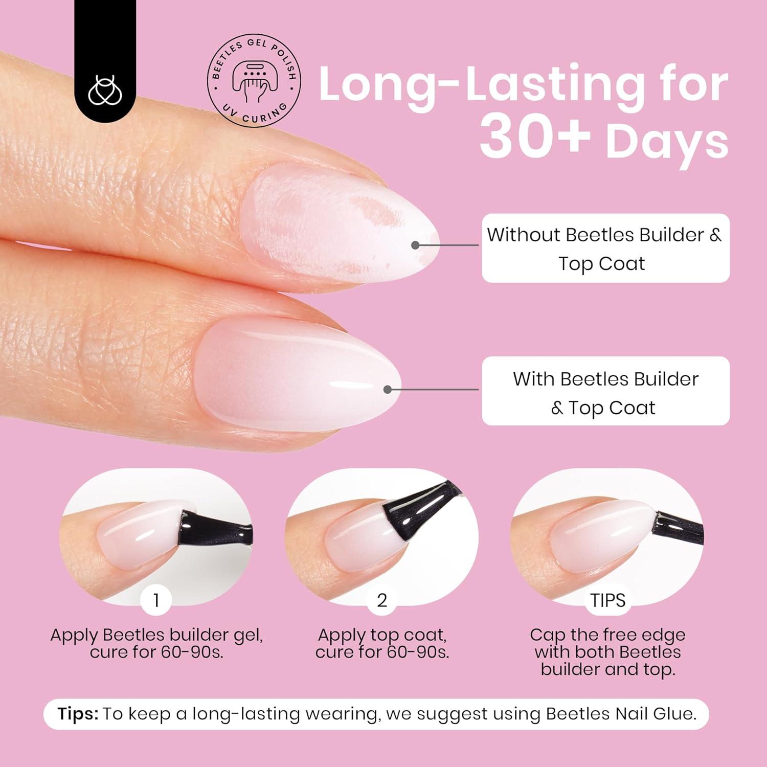 imageBeetles X Press Plus on Nails Kit Summer Pretty Box with Picnic Basket AllinOne Summer French Tips Press on Nails Kit with Nail Gels and Tools Best Gift for Girls Women2025 Limited EditionCShort AlmondIvory Fade