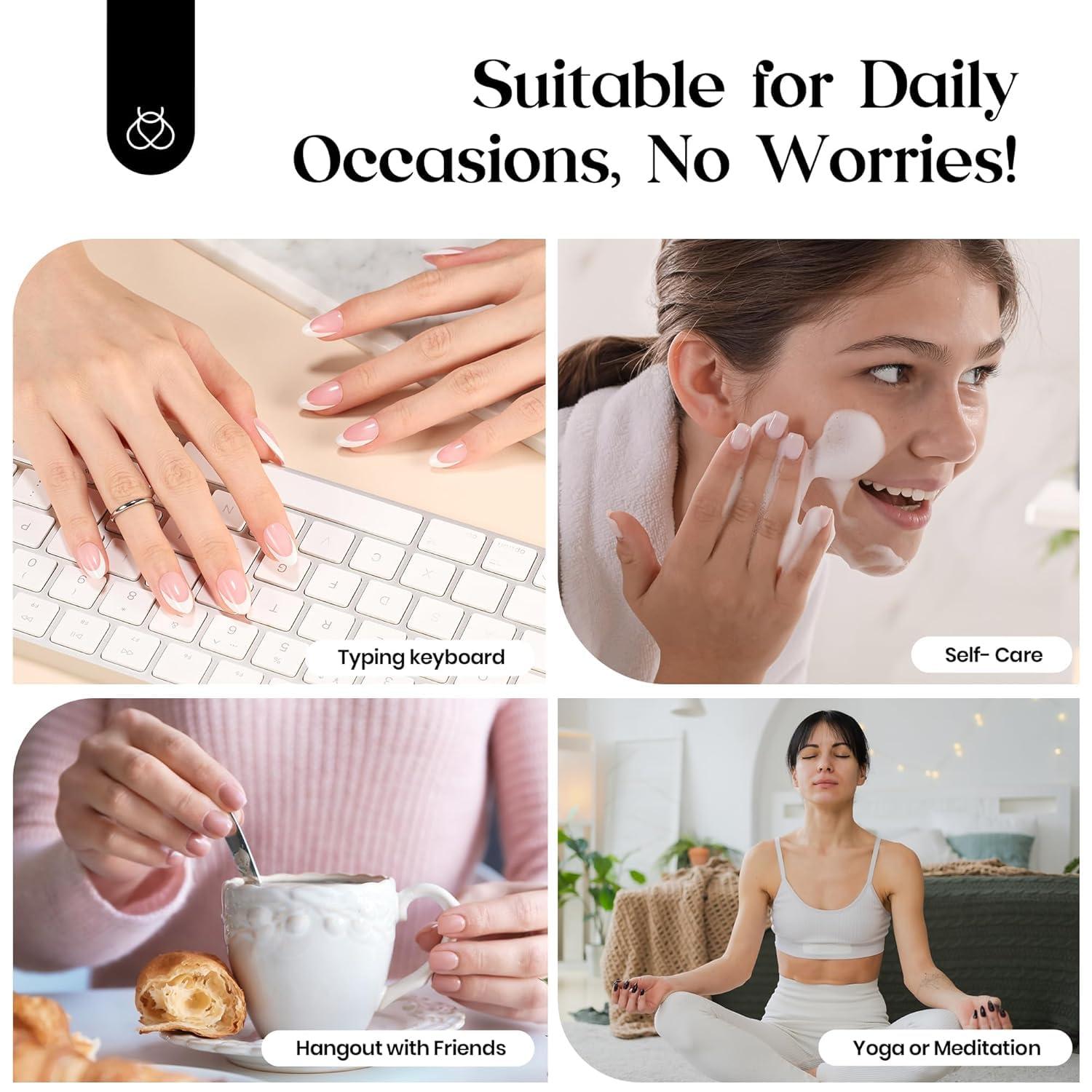 imageBeetles X Press Plus on Nails Kit Summer Pretty Box with Picnic Basket AllinOne Summer French Tips Press on Nails Kit with Nail Gels and Tools Best Gift for Girls Women2025 Limited EditionBShort Almond