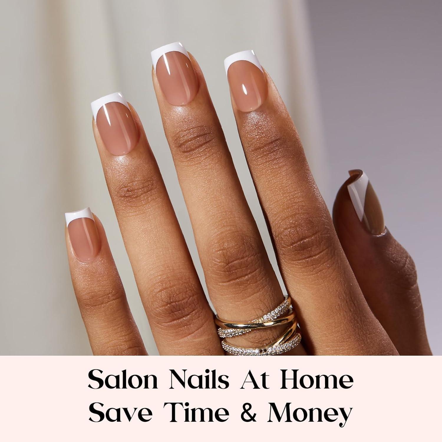 imageBeetles X Press Plus on Nails Kit Summer Pretty Box with Picnic Basket AllinOne Summer French Tips Press on Nails Kit with Nail Gels and Tools Best Gift for Girls Women2025 Limited EditionDShort Square