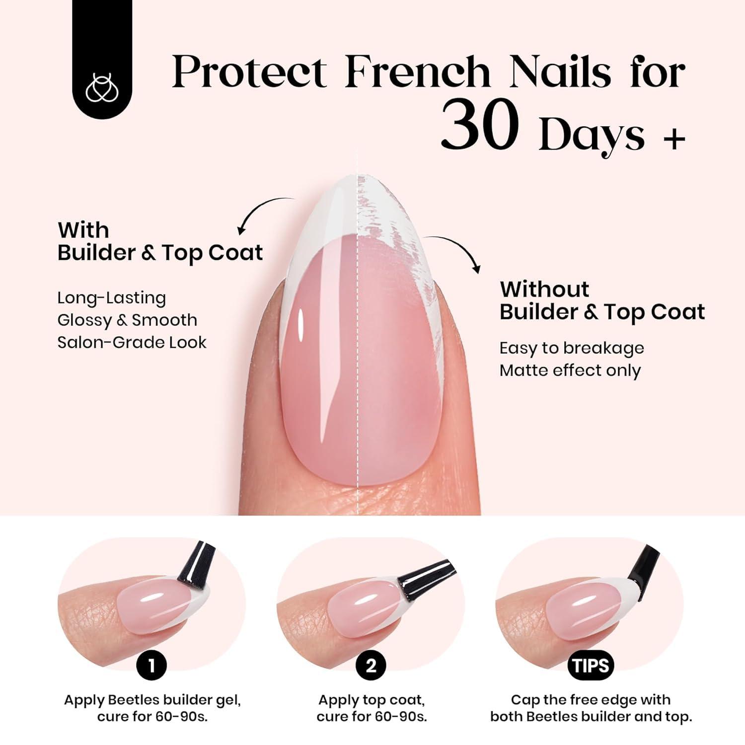 imageBeetles X Press Plus on Nails Kit Summer Pretty Box with Picnic Basket AllinOne Summer French Tips Press on Nails Kit with Nail Gels and Tools Best Gift for Girls Women2025 Limited EditionBShort Almond