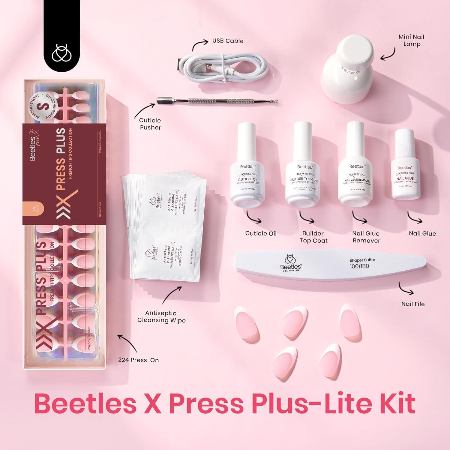imageBeetles X Press Plus on Nails Kit Summer Pretty Box with Picnic Basket AllinOne Summer French Tips Press on Nails Kit with Nail Gels and Tools Best Gift for Girls Women2025 Limited Edition2Beetles X Press Kit2