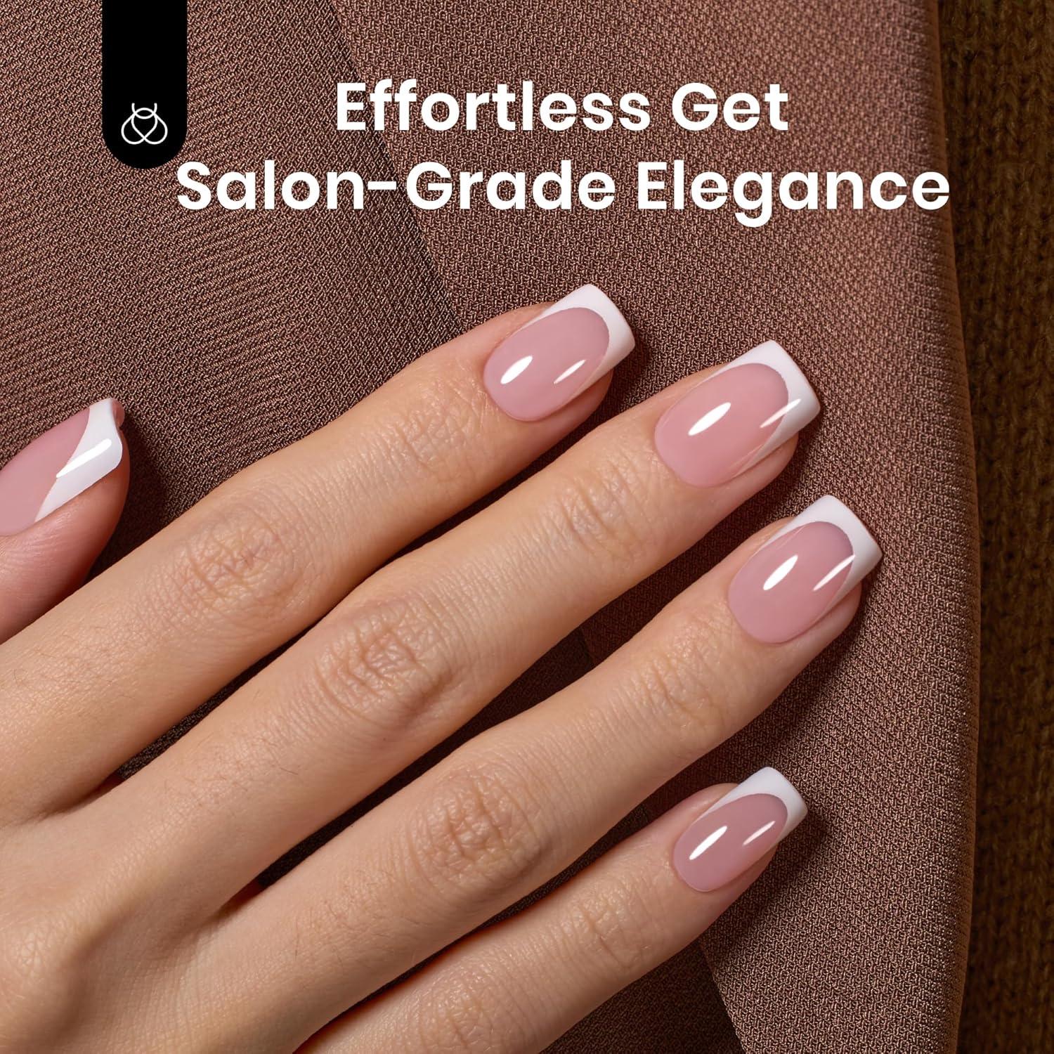 imageBeetles X Press Plus on Nails Kit Summer Pretty Box with Picnic Basket AllinOne Summer French Tips Press on Nails Kit with Nail Gels and Tools Best Gift for Girls Women2025 Limited EditionAShort Squaval