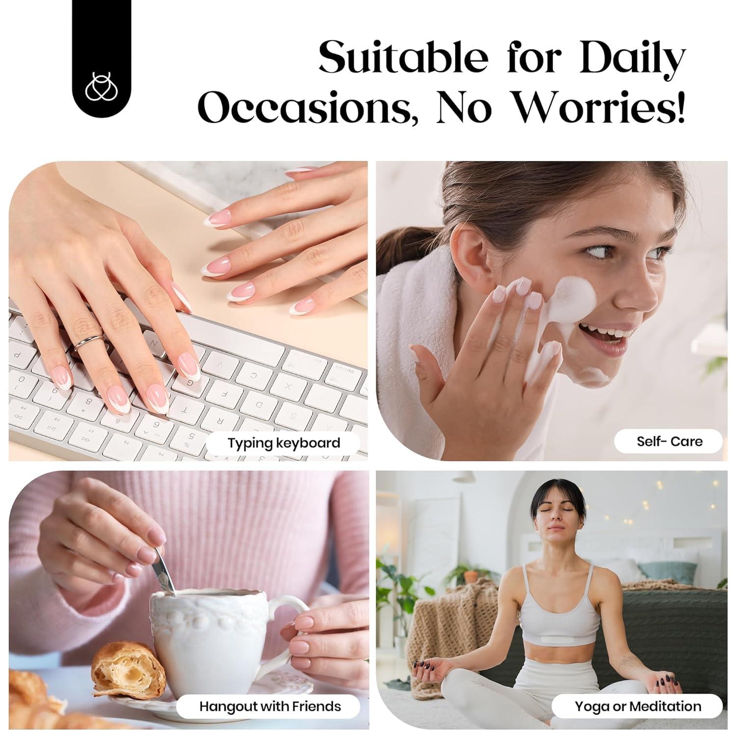 imageBeetles X Press Plus on Nails Kit Summer Pretty Box with Picnic Basket AllinOne Summer French Tips Press on Nails Kit with Nail Gels and Tools Best Gift for Girls Women2025 Limited EditionBLong Square Pink