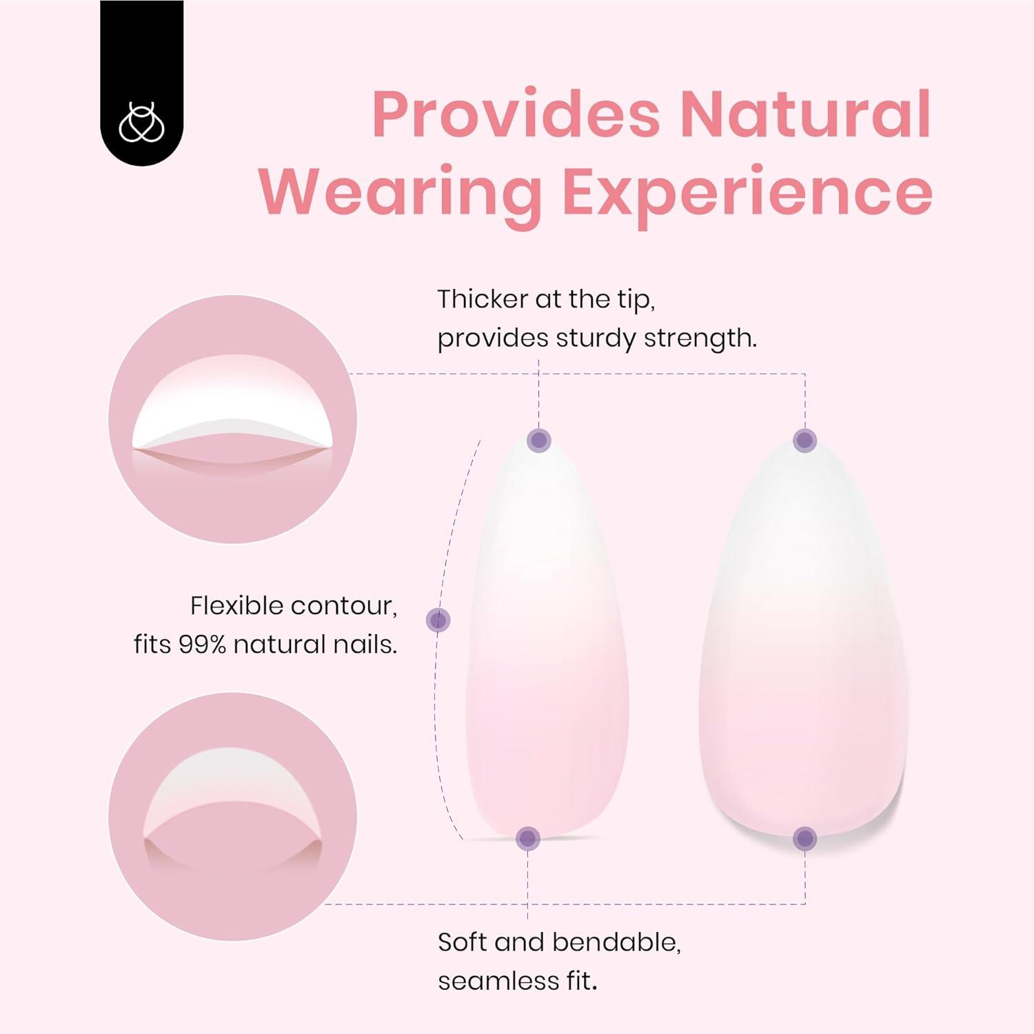 imageBeetles X Press Plus on Nails Kit Summer Pretty Box with Picnic Basket AllinOne Summer French Tips Press on Nails Kit with Nail Gels and Tools Best Gift for Girls Women2025 Limited EditionBShort Almond Ombre