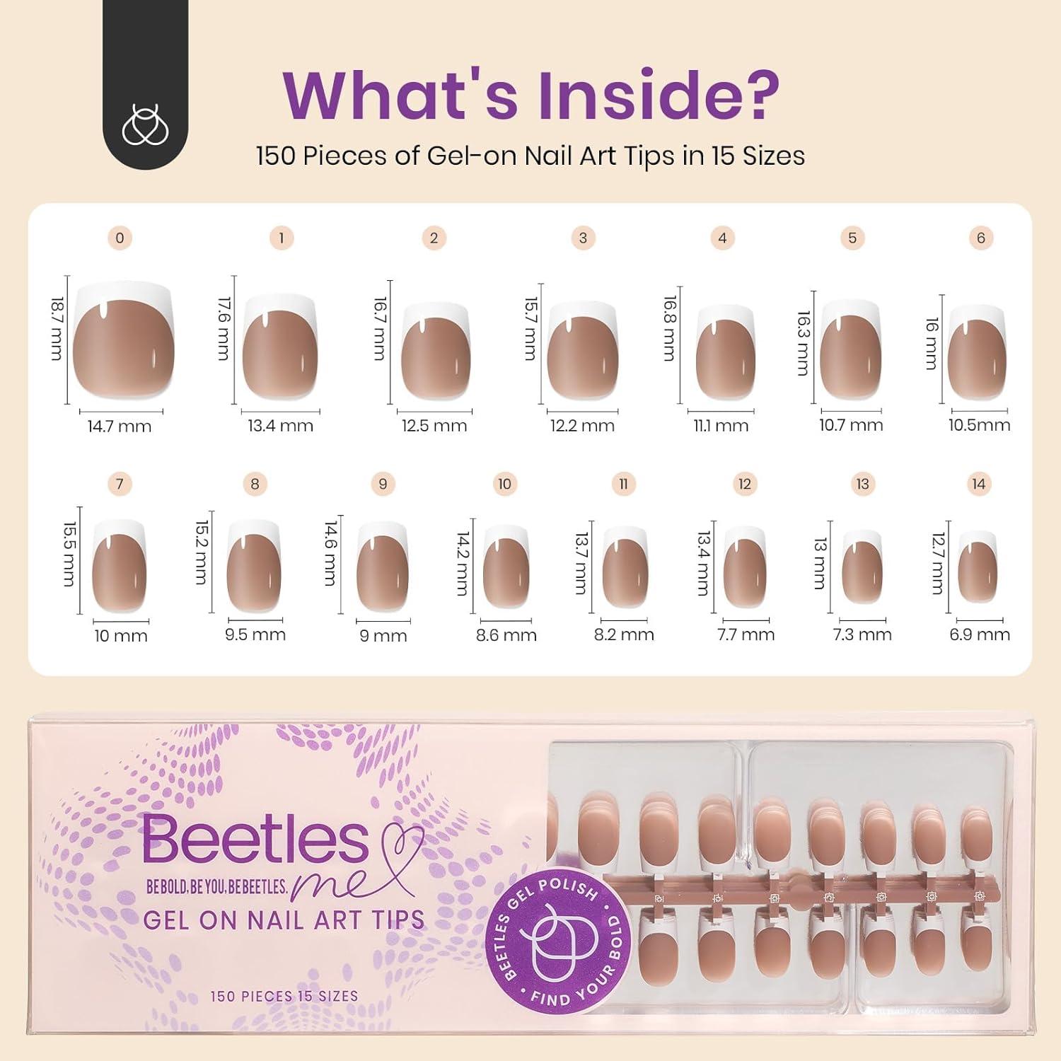 imageBeetles X Press Plus on Nails Kit Summer Pretty Box with Picnic Basket AllinOne Summer French Tips Press on Nails Kit with Nail Gels and Tools Best Gift for Girls Women2025 Limited EditionDShort Square