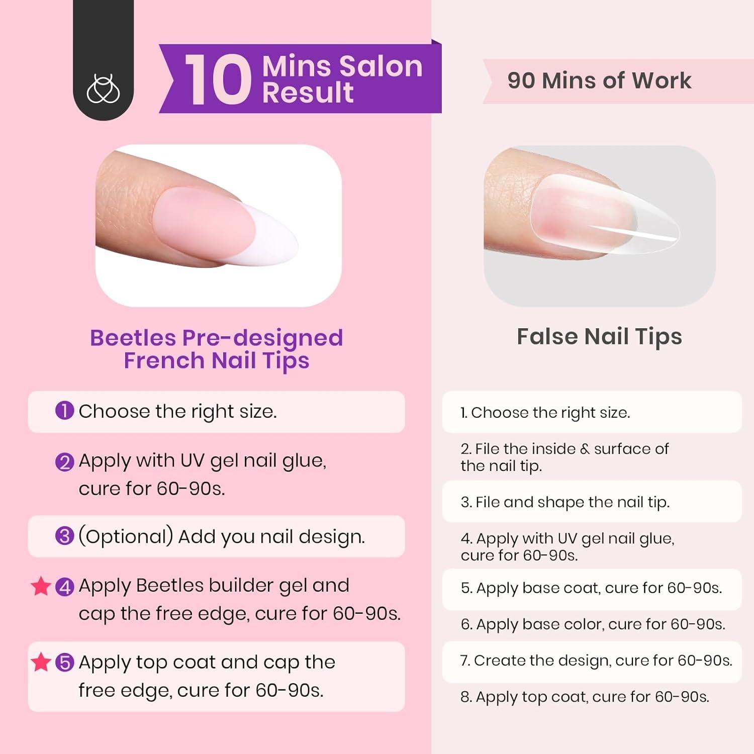 imageBeetles X Press Plus on Nails Kit Summer Pretty Box with Picnic Basket AllinOne Summer French Tips Press on Nails Kit with Nail Gels and Tools Best Gift for Girls Women2025 Limited EditionBMedium Amlond