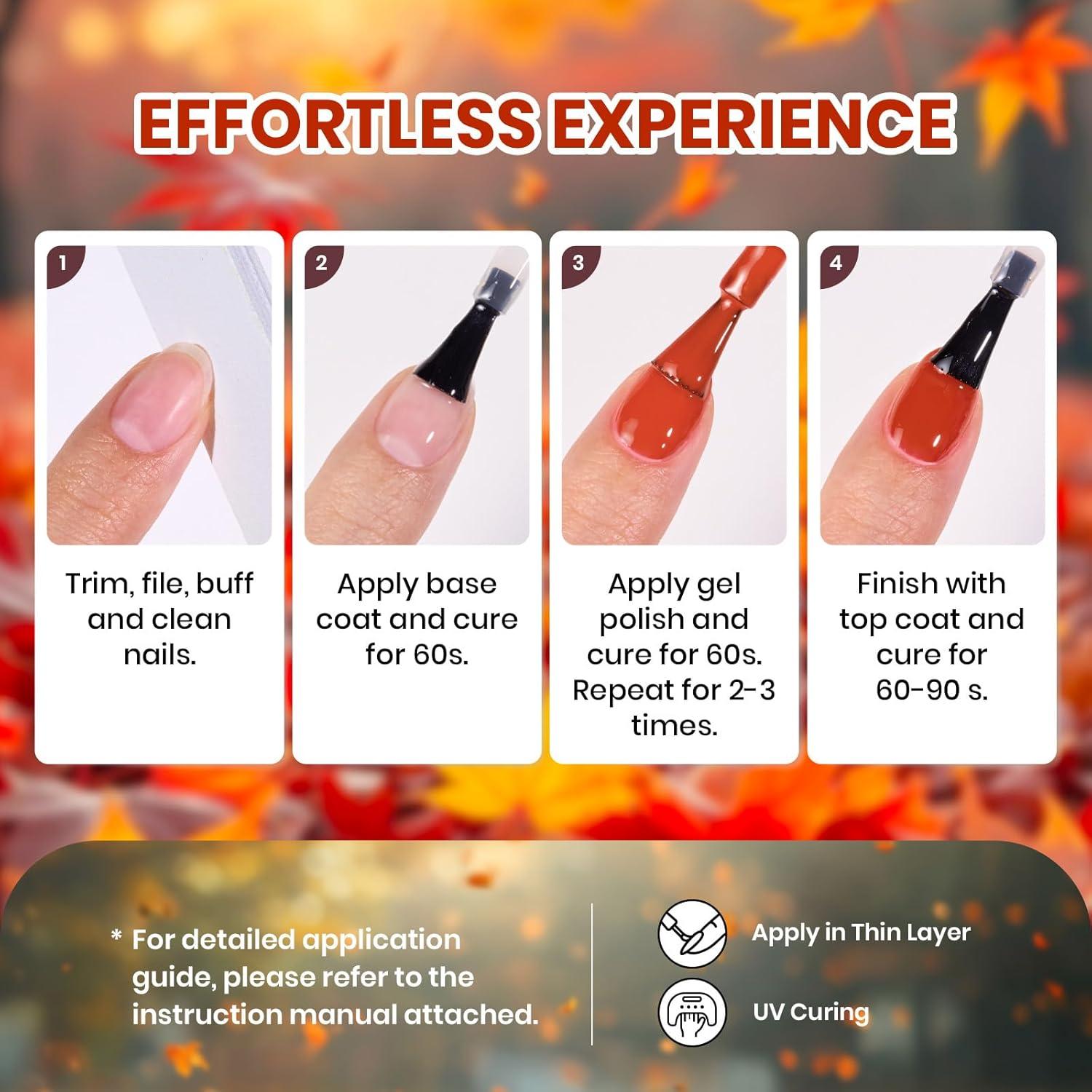 imagebeetles Gel Polish Kit Nude Gray Pink Blue Burgundy Glitter Gel Polish Set Modern Muse Collection with 3Pcs Base Matte Glossy Top Coat Soak off Uv Gel for WomenWaltz of Leaves