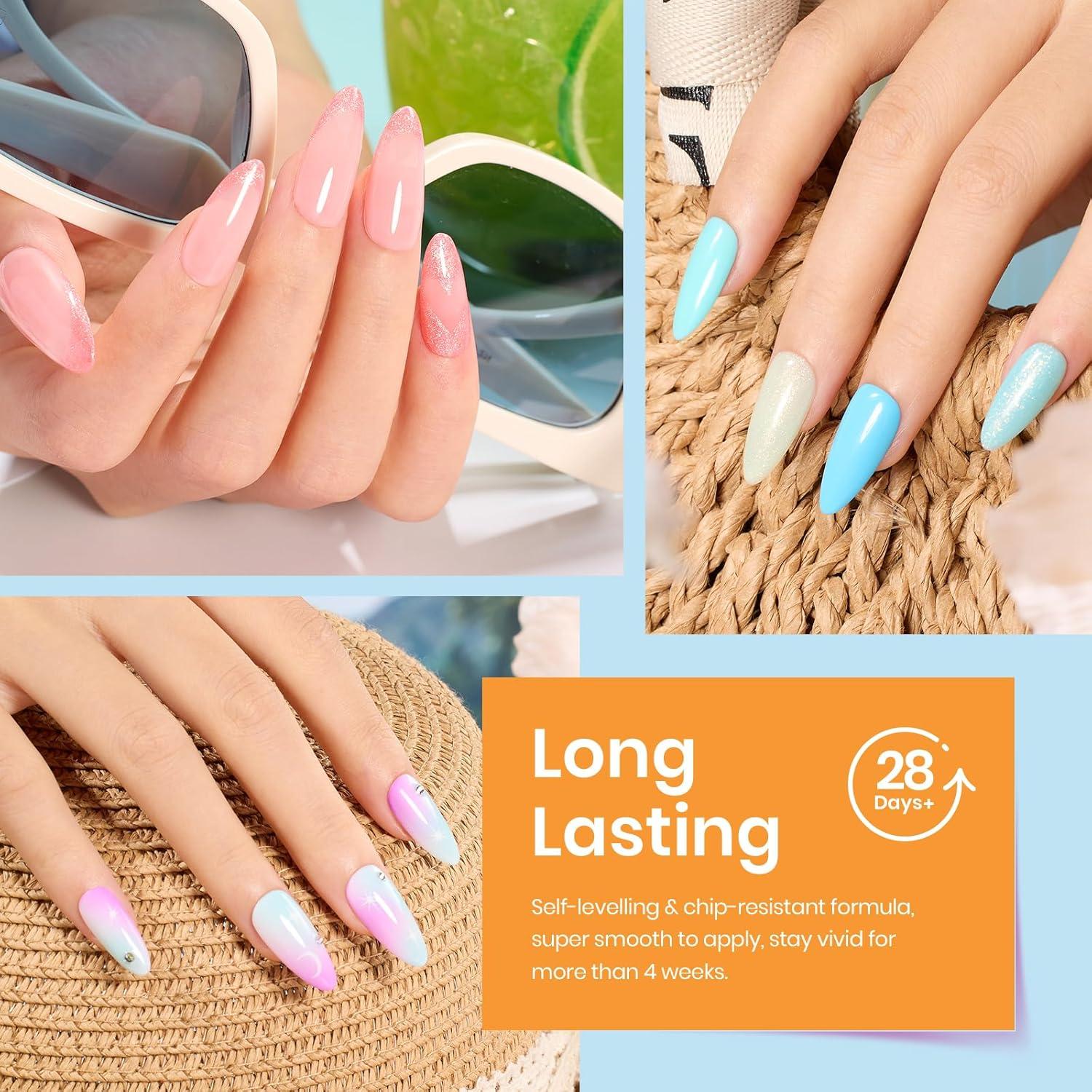 imagebeetles Gel Polish Kit Nude Gray Pink Blue Burgundy Glitter Gel Polish Set Modern Muse Collection with 3Pcs Base Matte Glossy Top Coat Soak off Uv Gel for WomenGlamour Games