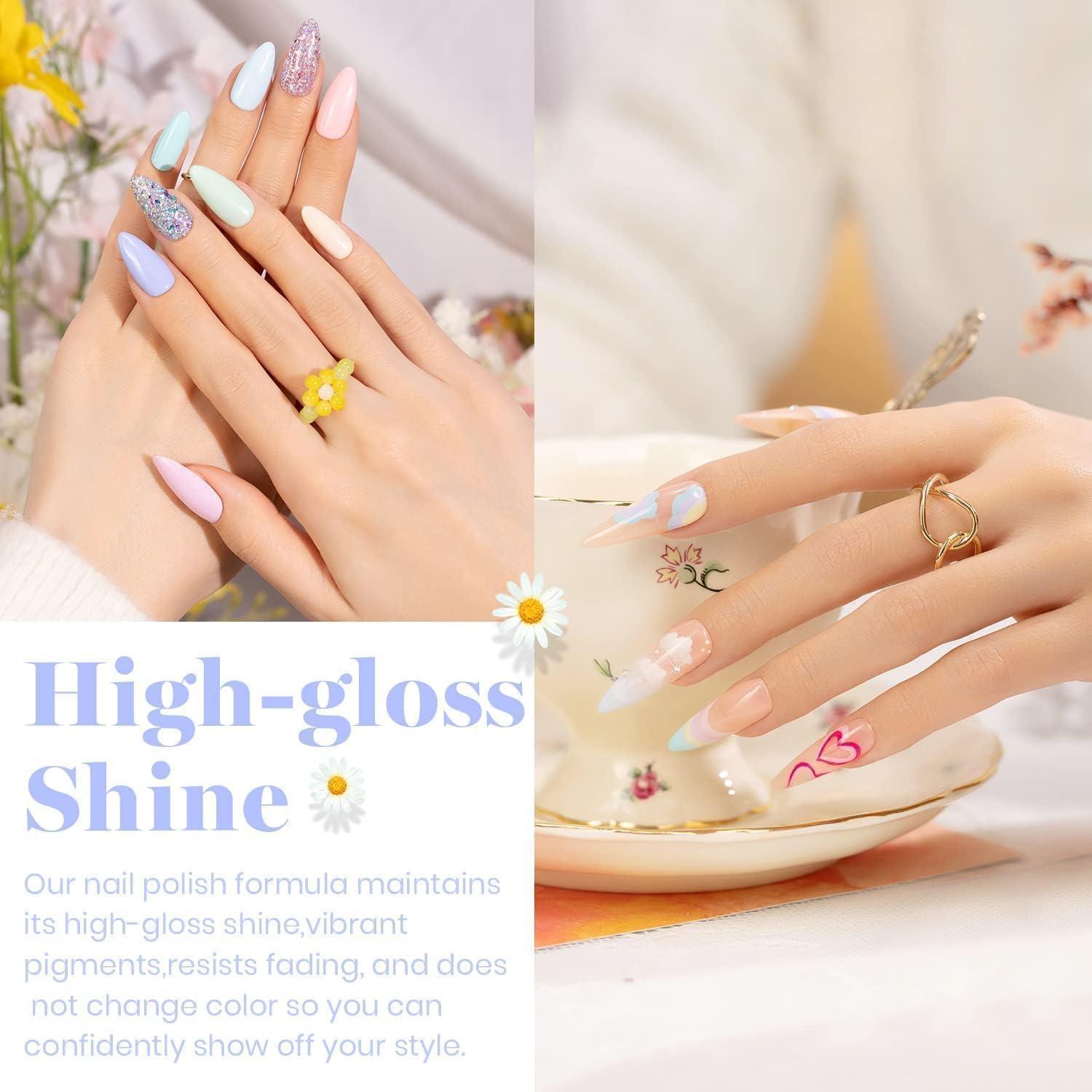 imagebeetles Gel Polish Kit Nude Gray Pink Blue Burgundy Glitter Gel Polish Set Modern Muse Collection with 3Pcs Base Matte Glossy Top Coat Soak off Uv Gel for Women00 Pastel Paradise 20 Colors