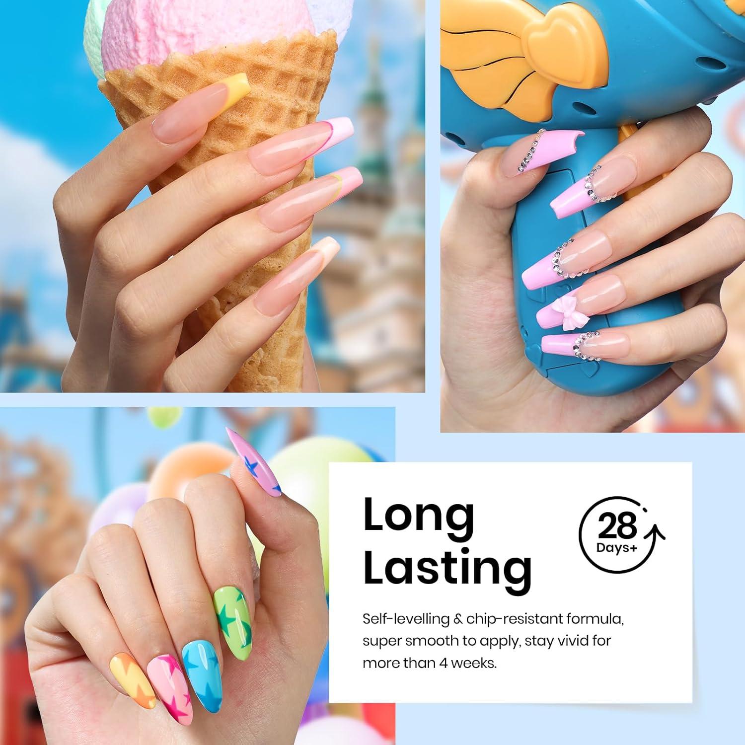 imagebeetles Gel Polish Kit Nude Gray Pink Blue Burgundy Glitter Gel Polish Set Modern Muse Collection with 3Pcs Base Matte Glossy Top Coat Soak off Uv Gel for WomenFantasyland Collection