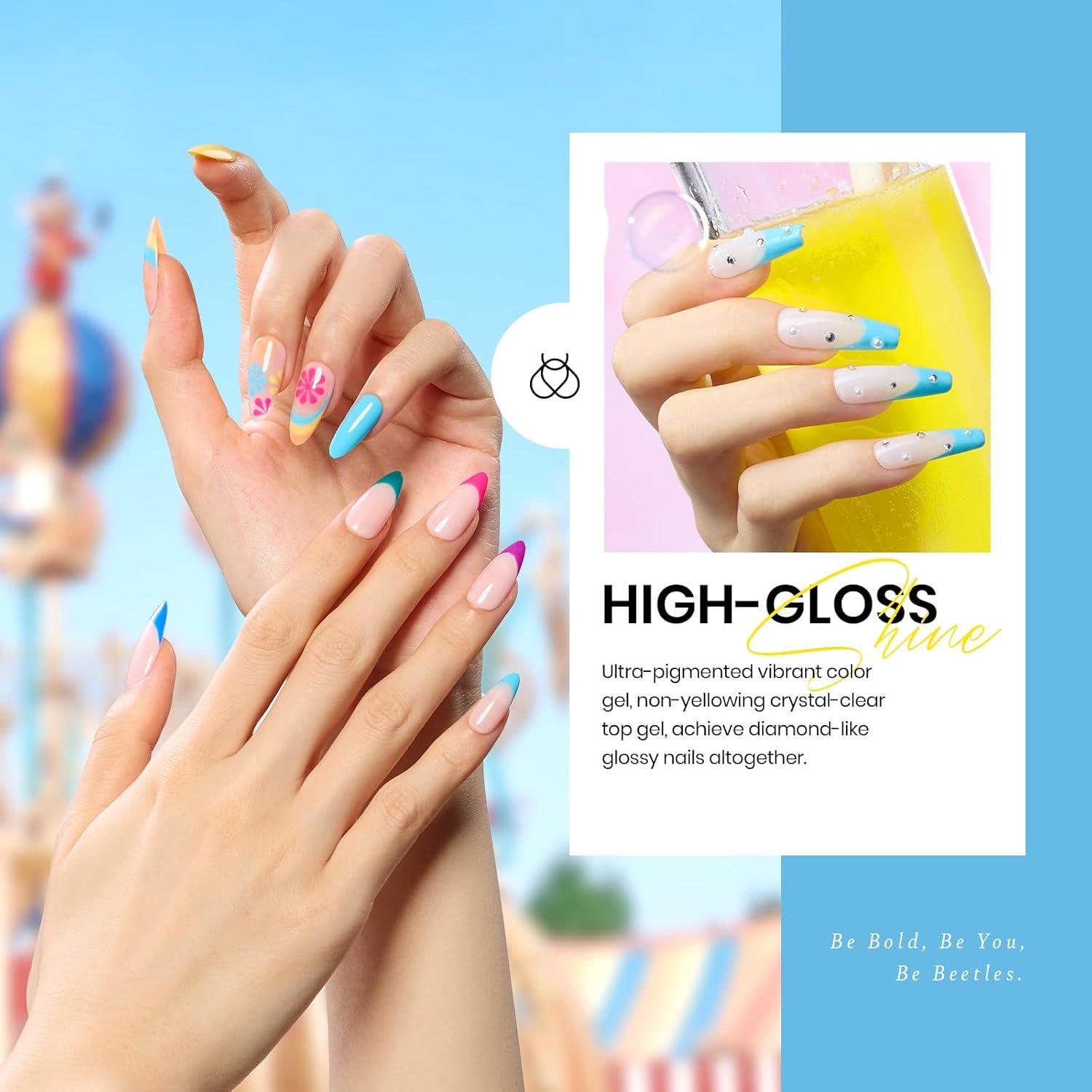 imagebeetles Gel Polish Kit Nude Gray Pink Blue Burgundy Glitter Gel Polish Set Modern Muse Collection with 3Pcs Base Matte Glossy Top Coat Soak off Uv Gel for WomenFantasyland Collection