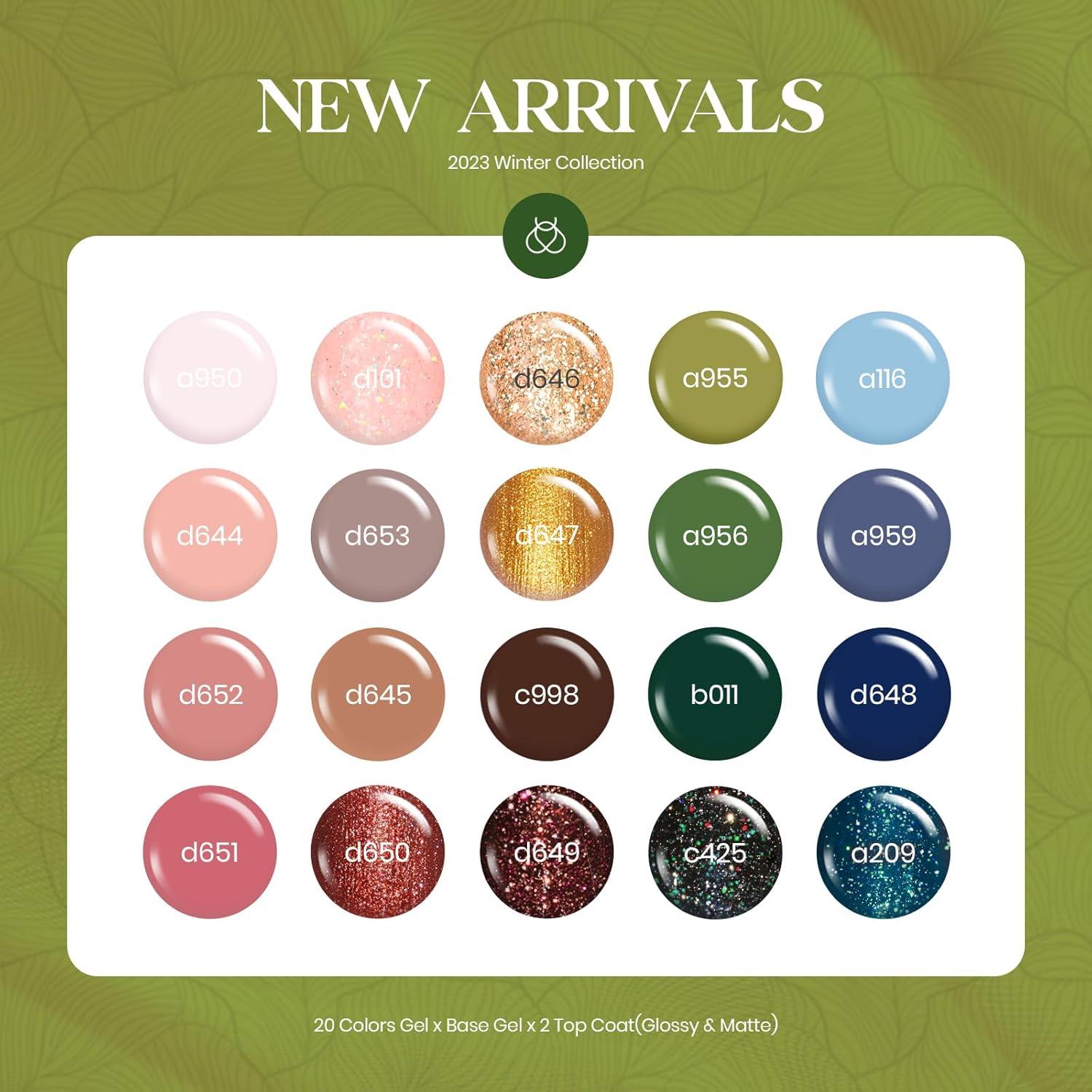 imagebeetles Gel Polish Set  23Pcs Macaroon Color Gel Nail Kit with Glossy Matte Top Coat Base Coat Yellow Pink White Purple Blue Glitter Bright Uv Nails Paradise Pastel Gel Christmas Gifts for Women00 20 Colors Songs for Nature