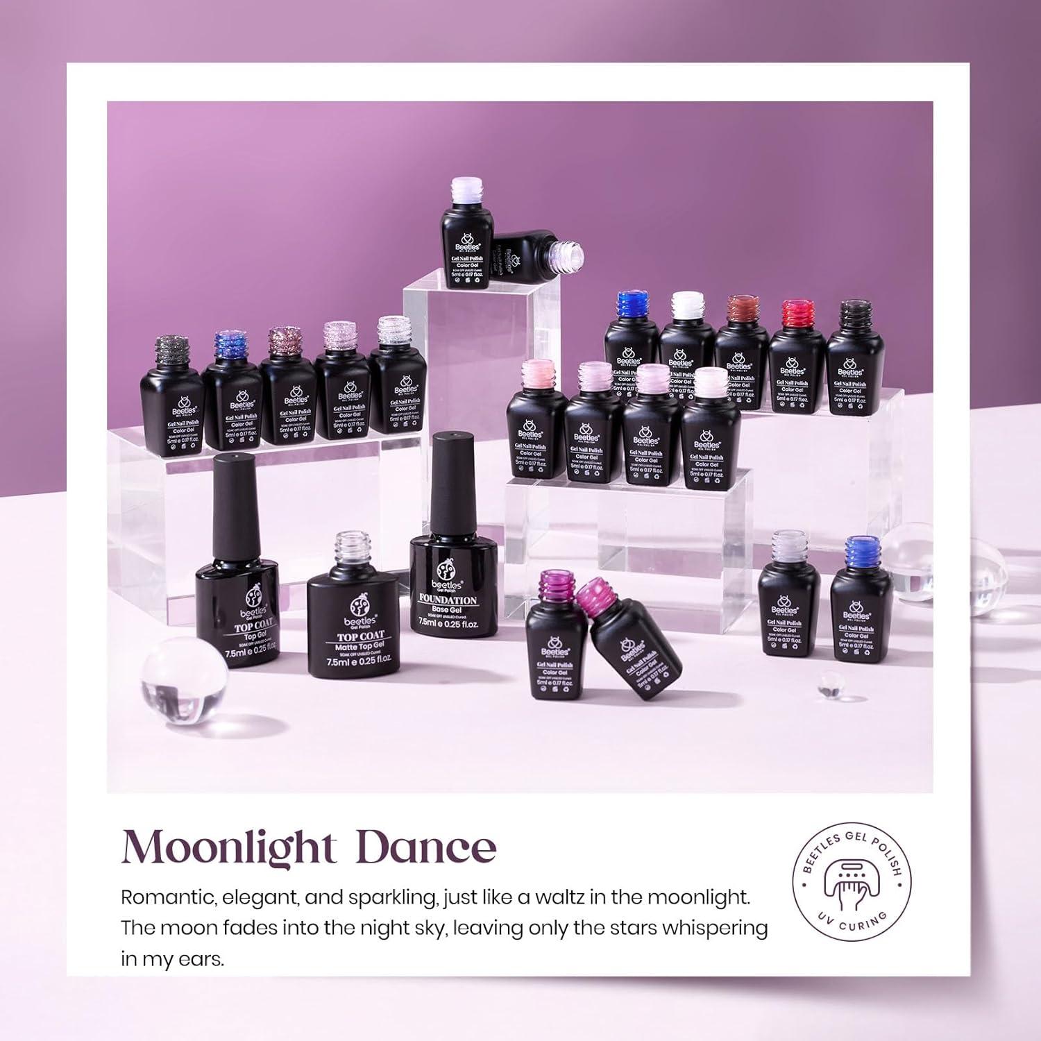 imagebeetles Gel Polish Set  23Pcs Macaroon Color Gel Nail Kit with Glossy Matte Top Coat Base Coat Yellow Pink White Purple Blue Glitter Bright Uv Nails Paradise Pastel Gel Christmas Gifts for Women0 20 Colors Moonlight Dance