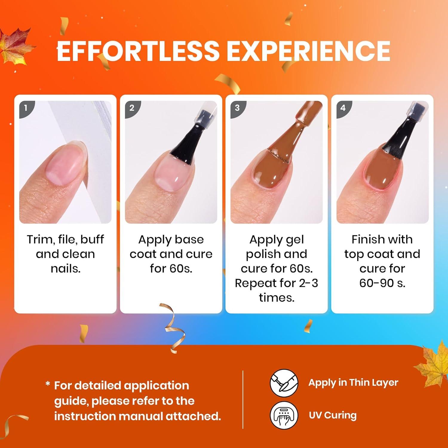 imagebeetles Gel Polish Set  23Pcs Macaroon Color Gel Nail Kit with Glossy Matte Top Coat Base Coat Yellow Pink White Purple Blue Glitter Bright Uv Nails Paradise Pastel Gel Christmas Gifts for Women00 Fall Festival