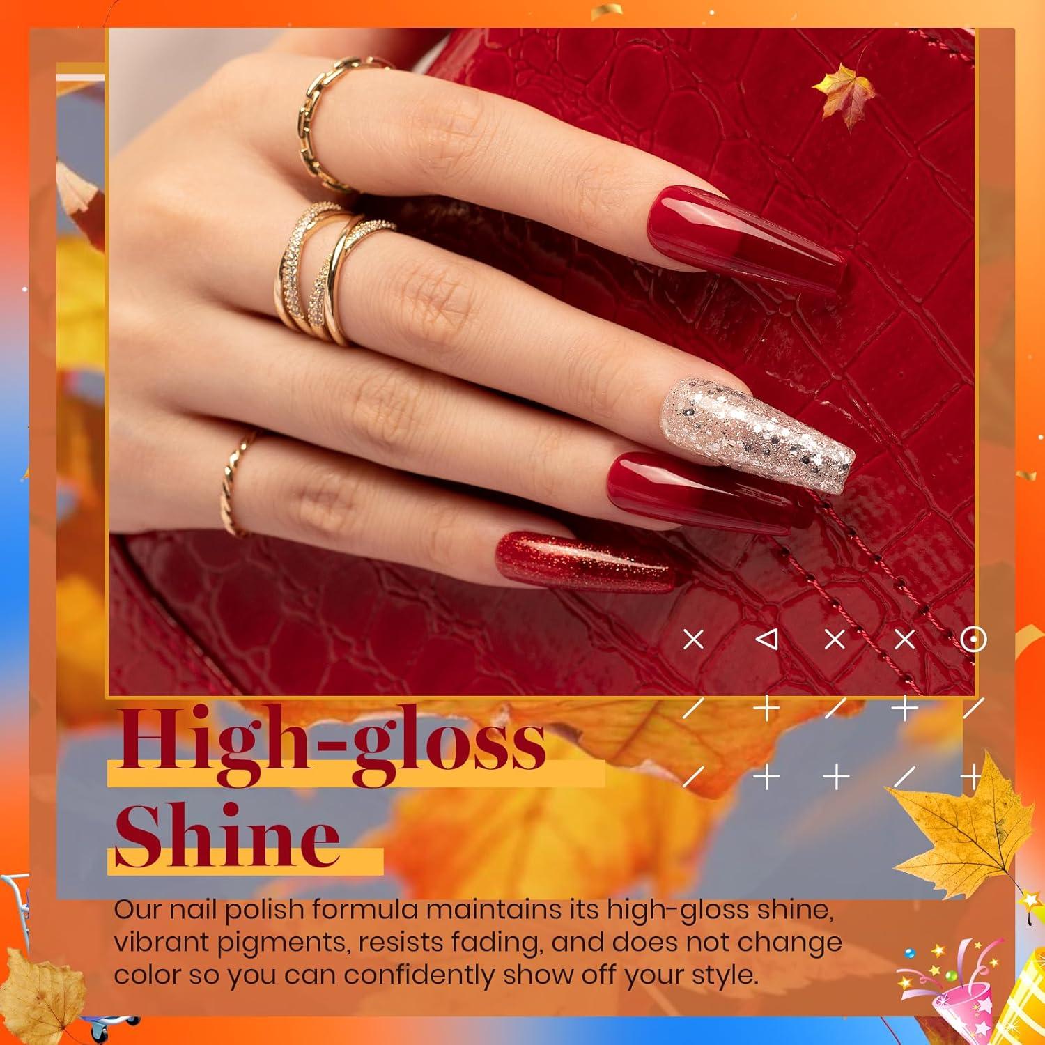 imagebeetles Gel Polish Set  23Pcs Macaroon Color Gel Nail Kit with Glossy Matte Top Coat Base Coat Yellow Pink White Purple Blue Glitter Bright Uv Nails Paradise Pastel Gel Christmas Gifts for Women00 Fall Festival