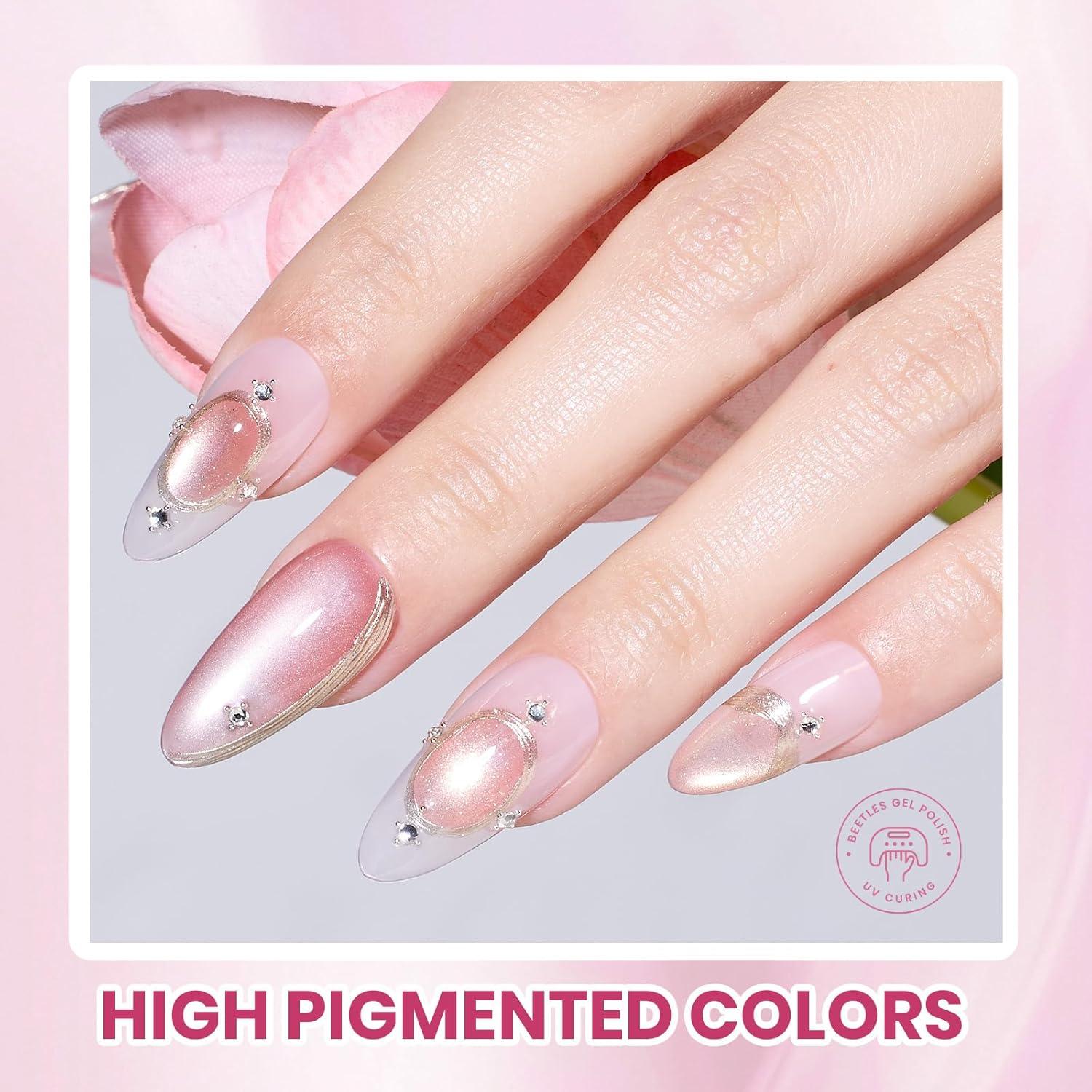 imagebeetles Gel Polish Set  23Pcs Macaroon Color Gel Nail Kit with Glossy Matte Top Coat Base Coat Yellow Pink White Purple Blue Glitter Bright Uv Nails Paradise Pastel Gel Christmas Gifts for Women20 colors Glowy Grace