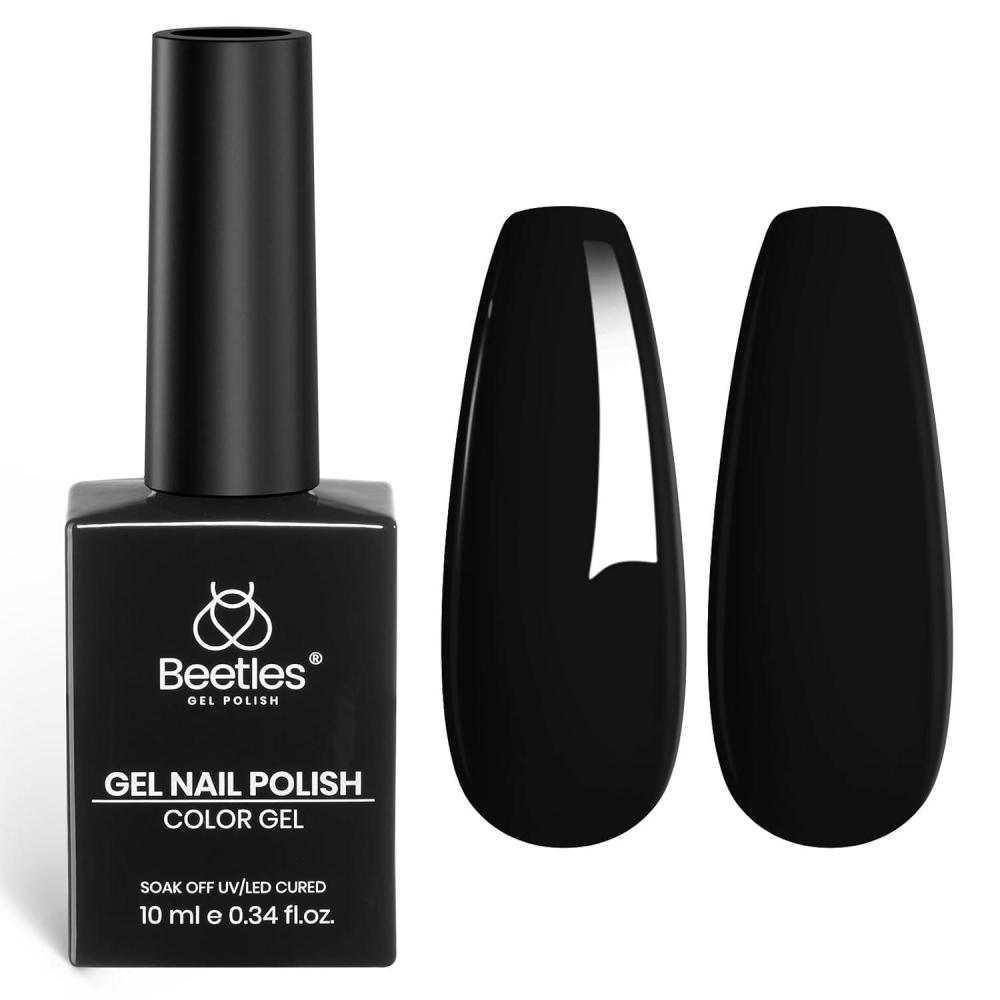imageBeetles Black Winter Gel Nail Polish 10ml Classic Black Color Gel Polish Soak off UV Led Lamp Needed Manicure Salon DIY Home Gift for Women InkwellInkwell
