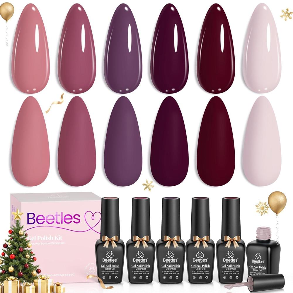 imageBeetles Cat Eye Gel Nail Polish 6 Colors Christmas Cat Eye Glitter Gel Polish Set Neon Red Pink Purple Blue Green with Magnet Velvet Gel Kit Soak Off UV French Nail Art Manicure Gift for Women00Rose Petals