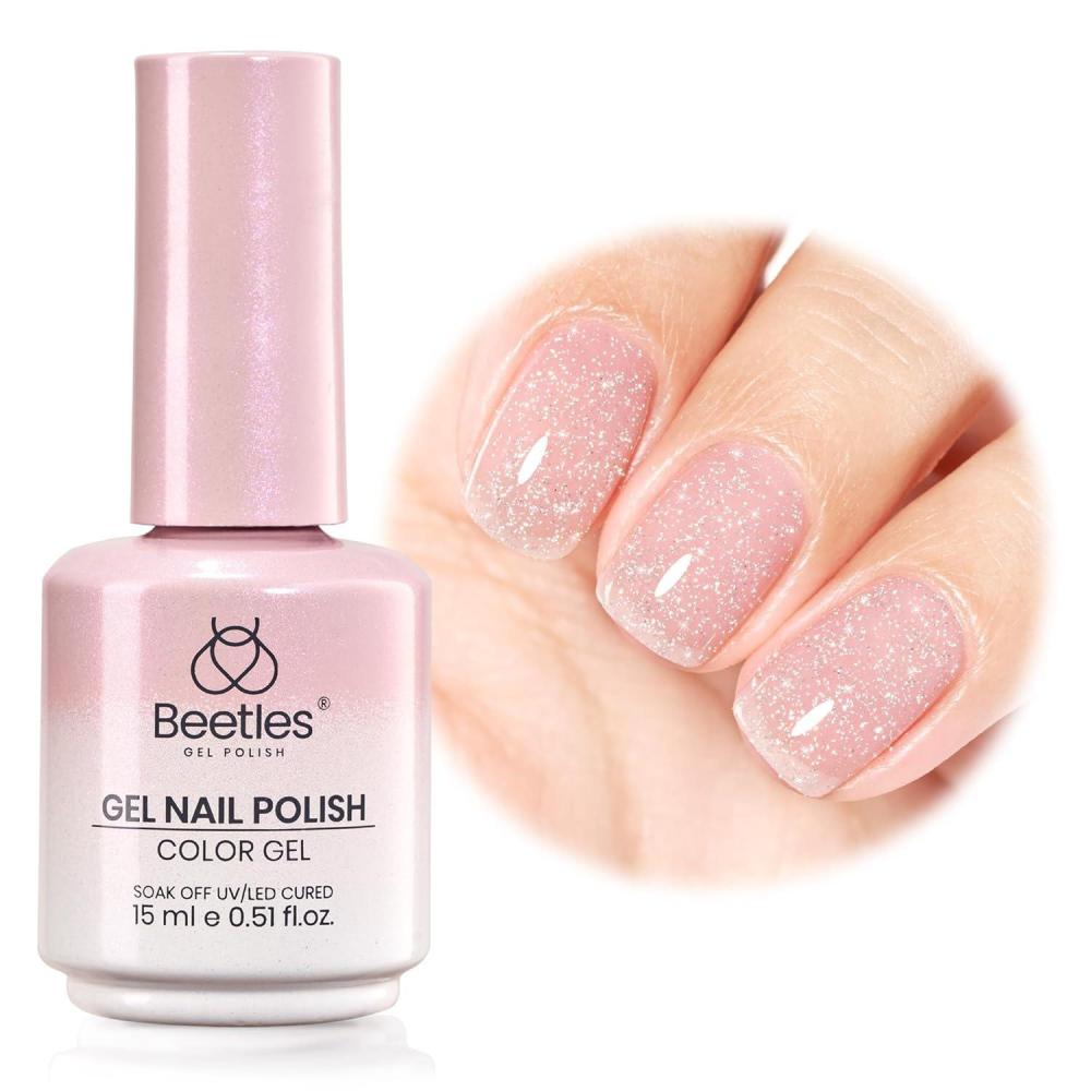 imageBeetles Halloween Gel Nail Polish  Luminous Orange Glow in the Dark Gel Polish Soak Off Uv LED Nail Lamp Halloween Nail Art Manicure Salon DIY Home 05OzSoft Glow Fragments