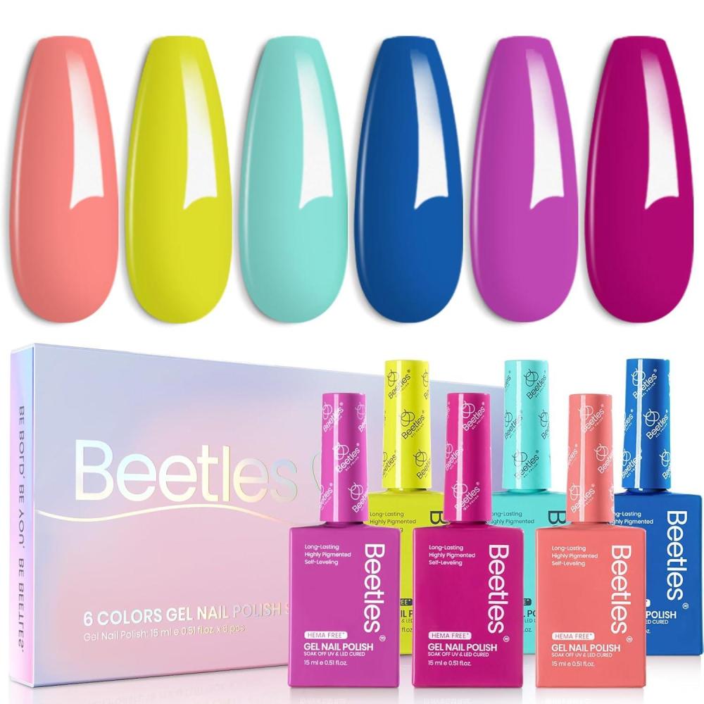 imageBeetles Jelly Gel Nail Polish Set  6 Colors 15ML Full Size Hema Free Nude Pink Brown Milky White Sheer Gel Polish Kit Translucent Effect Soak Off UV Colorful Bottle Gel Gift for WomenSpectrum Dance