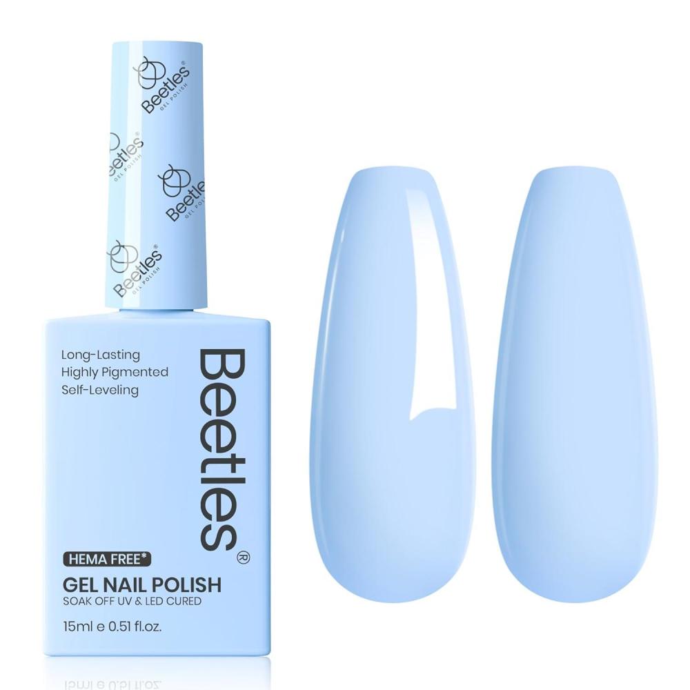 imageBeetles Nude Pink Gel Nail Polish  Misty Rose Jelly Gel Polish Hema Free Natural Nude Pink Nail Polish Nail Concealer Sheer Translucent Effect Soak Off UV Nail Art Manicure Gift for Women 15MLHemafree Blue Memories