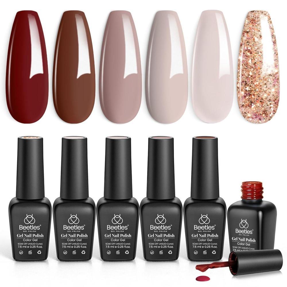 imageBeetles Pearl Gel Nail Polish 6 Colors Shimmer Cat Eye Holographic Glitter Nail Polish Set with Magnet Rainbow Mermaid Swirl Shell Thread Purple Pink Blue Green Velvet Gel Manicure Gifts for Women00Smooth Hazelnut