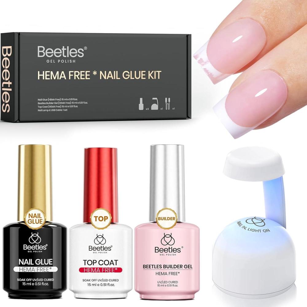 imageBeetles X Press Plus on Nails Kit Summer Pretty Box with Picnic Basket AllinOne Summer French Tips Press on Nails Kit with Nail Gels and Tools Best Gift for Girls Women2025 Limited EditionZHEMAFree Nail Tips Glue Kit