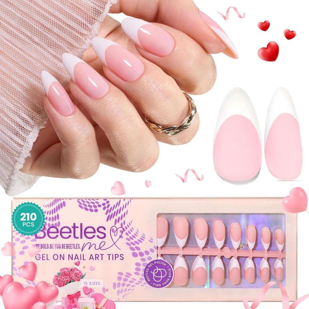 imageBeetles X Press Plus on Nails Kit Summer Pretty Box with Picnic Basket AllinOne Summer French Tips Press on Nails Kit with Nail Gels and Tools Best Gift for Girls Women2025 Limited EditionBMedium Amlond