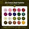 imageBeetles 24 Pcs Summer Rainbow Gel Nail Polish Set Unicorn Collection Neon Yellow Purple Gel Nail Polish with Beetles Gel Nail Polish Set 20 Colors Green Blue Burgundy Purple Brown Gel Polish Glitter
