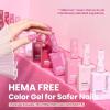 imageBeetles Jelly Gel Nail Polish Set  6 Colors 15ML Full Size Hema Free Nude Pink Brown Milky White Sheer Gel Polish Kit Translucent Effect Soak Off UV Colorful Bottle Gel Gift for WomenRomantic Blush