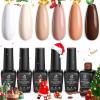 imageBeetles Jelly Gel Nail Polish Set 6 Colors Milky White Nude Pink Brown Sheer Gel Polish Kit Nail Concealer Translucent Effect Soak Off Uv French Nail Art Gift for Women Ultimate Monochrome Collection0sandstorm