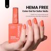 imageBeetles Nude Pink Gel Nail Polish  Misty Rose Jelly Gel Polish Hema Free Natural Nude Pink Nail Polish Nail Concealer Sheer Translucent Effect Soak Off UV Nail Art Manicure Gift for Women 15MLCoral Orange