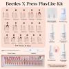 imageBeetles X Press Plus Gel Nails Kit  Christmas Glitz  7 Desgin Christmas Press On Nails Short Square  224Pcs 16 Sizes AllinOne Kit With Nail GlueRemoverBuilder Top CoatNail Lamp Gift5S AlmondCocoa Mousse French Kit
