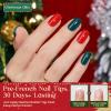 imageBeetles X Press Plus Red French Tip Nails  Crimson French  5 Colors Christmas Press On Nails Short Square  16 Sizes 160 Pcs Natural Salon Quality For Fall Nails0S SquareChristmas Glitz Kit