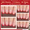 imageBeetles X Press Plus Red French Tip Nails  Crimson French  5 Colors Christmas Press On Nails Short Square  16 Sizes 160 Pcs Natural Salon Quality For Fall Nails1S SquareChristmas Crimson French