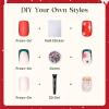 imageBeetles X Press Plus Red French Tip Nails  Crimson French  5 Colors Christmas Press On Nails Short Square  16 Sizes 160 Pcs Natural Salon Quality For Fall Nails0S SquareChristmas Glitz Kit