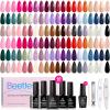 imagebeetles Gel Polish Kit Nude Gray Pink Blue Burgundy Glitter Gel Polish Set Modern Muse Collection with 3Pcs Base Matte Glossy Top Coat Soak off Uv Gel for Women0Transcendent Allure