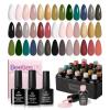 imagebeetles Gel Polish Kit Nude Gray Pink Blue Burgundy Glitter Gel Polish Set Modern Muse Collection with 3Pcs Base Matte Glossy Top Coat Soak off Uv Gel for Women00 Lucky Tarot