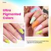 imagebeetles Gel Polish Set  23Pcs Macaroon Color Gel Nail Kit with Glossy Matte Top Coat Base Coat Yellow Pink White Purple Blue Glitter Bright Uv Nails Paradise Pastel Gel Christmas Gifts for WomenDiva of Divas
