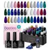 imagebeetles Gel Polish Set  23Pcs Macaroon Color Gel Nail Kit with Glossy Matte Top Coat Base Coat Yellow Pink White Purple Blue Glitter Bright Uv Nails Paradise Pastel Gel Christmas Gifts for Women00 20 Colors Celestial Collection