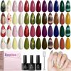 imageBeetles 24 Pcs Summer Rainbow Gel Nail Polish Set Unicorn Collection Neon Yellow Purple Gel Nail Polish with Beetles Gel Nail Polish Set 20 Colors Green Blue Burgundy Purple Brown Gel Polish Glitter