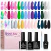 imageBeetles Gel Nail Polish Set 20 Colors Red Blue White Nails with No Wipe Base and Glossy ampamp Matte Top Coat for Soakoff UV Light Gel Nail Art Manicure Set DIY at Home Gifts for Women Girls320 Lightyears Away