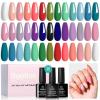 imageBeetles Gel Nail Polish Set 23pcs Gel Polish Kit 20 Colors Green Blue Pink Purple Uv Gel Polish with Base Top Coat Beetles Nail Stamp 3Pcs Silicone French Tip Nail Stamp Kit with Replacement Nail